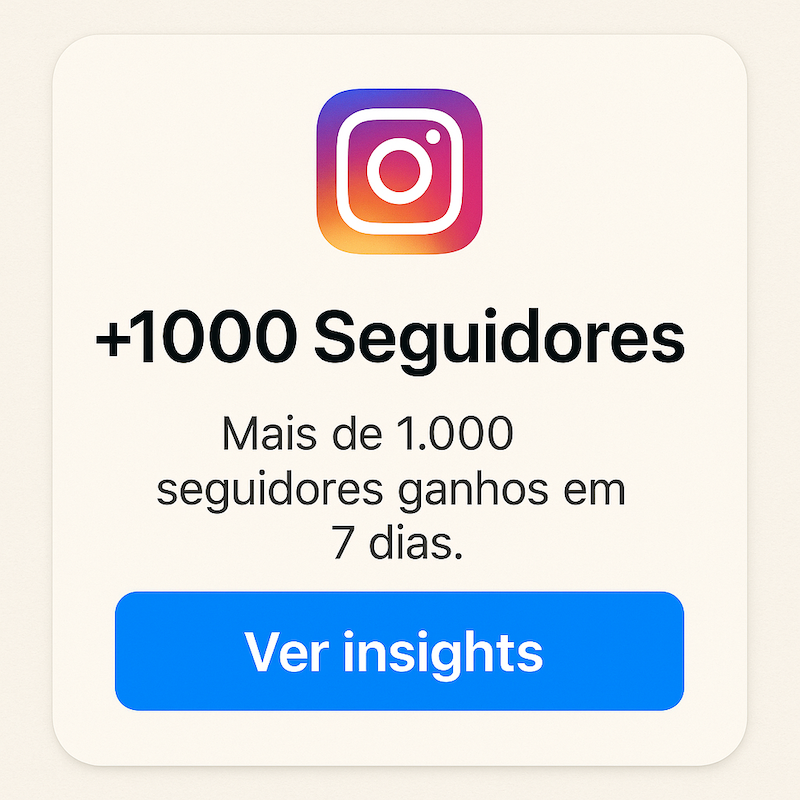 1000 seguidores em 7 dias