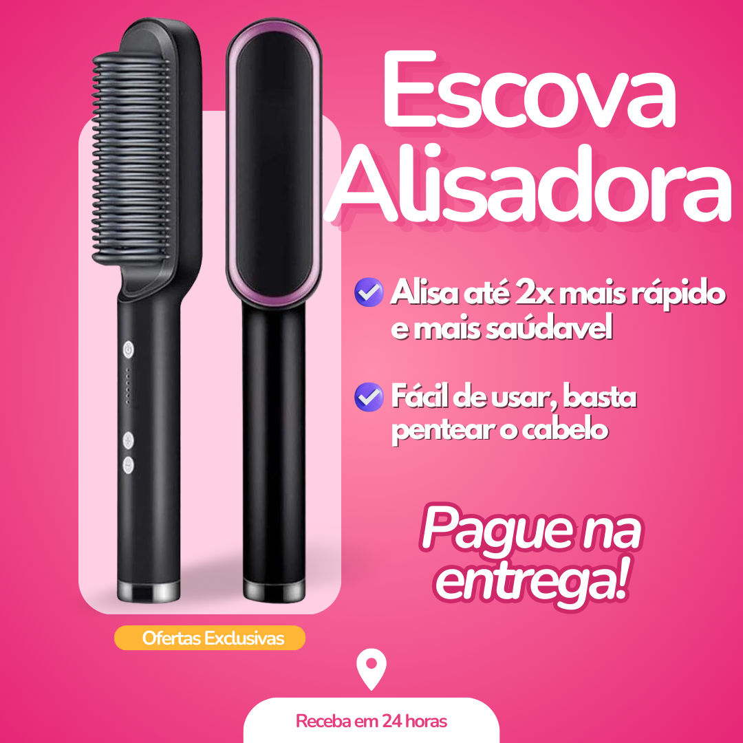 Escova Alisadora em uso